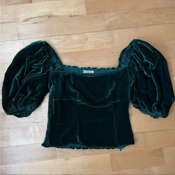 Reformation Luka Top Silk Blend Velvet - Picture 2 of 7